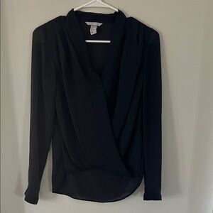 H&M Black Draped Blouse